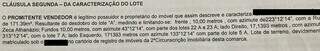 Trecho de contrato entre Christian e a Amhasf que comprova que terreno em litígio é o mesmo que ele comprou. (Foto: Reprodução)