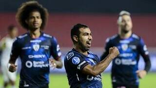 Jogador do Del Valle comemora gol marcado contra o Melgar. (Foto: Reprodução)