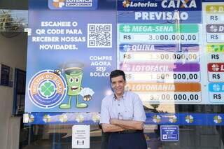 Ricardo Amado Costa, responsável pela Lotérica Campo Grande. (Foto: Paulo Francis)