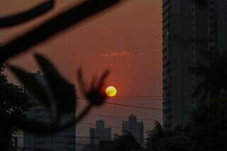 Sol aparece neste início de manhã em Campo Grande (Foto: Henrique Kawaminami)