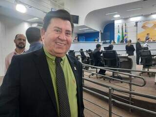 Vereador Valdir Gomes (PP) na Câmara Municipal de Campo Grande (Foto: Caroline Maldonado)