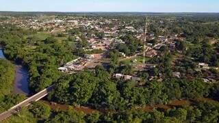 Vista aérea de parte da cidade de Rochedo, a 83 quilômetros de Campo Grande. (Foto: Chico Ribeiro | Arquivo)