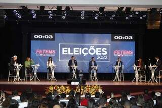Debate promovido pela Fetems foi o segundo realizado nesta eleição (Foto Alex Machado)