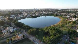 Lagoa Itatiaia é cartão postal de Campo Grande. (Foto: Divulgação)