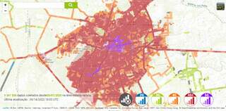 Maior parte da cidade possui cobertura 4G+, mas há muitos pontos, na periferia ou não, em que força do sinal é reduzida drasticamente. (Foto: Nperf)