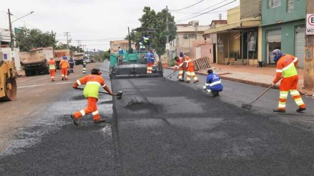 Recapeamento no Centro de Campo Grande interdita vias nesta sexta-feira