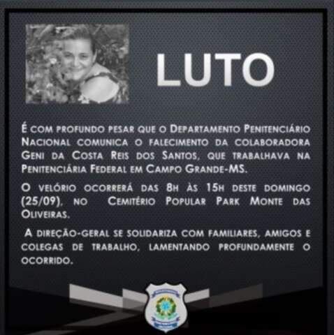 Em nota, Depen lamenta morte de servidora esfaqueada 7X por ex