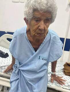 Paciente Rosa de Almeida quando deu entrada no hospital. (Foto: Arquivo Pessoal)