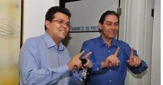 Alcides Bernal e Gilmar Olarte quando eram prefeito e vice-prefeito de Campo Grande (Foto Arquivo)
