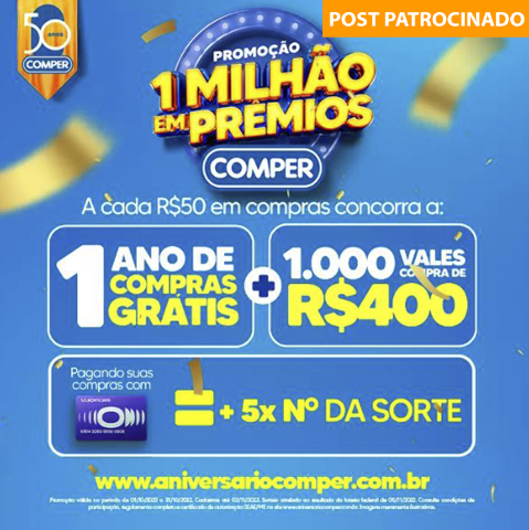 Comper celebra 50 anos com promoção “1 Milhão em Prêmios”