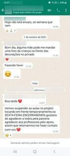 Pais foram avisados por WhatsApp (Foto Reprodução)