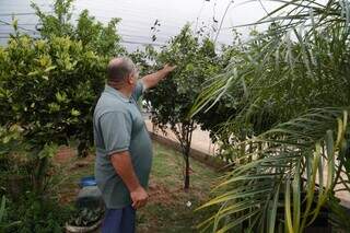 Jardineiro, Jovelino é quem plantou cada árvore dentro e fora de casa. (Foto: Kísie Ainoã)