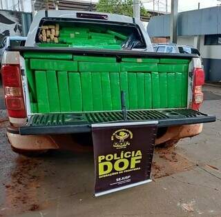 Camionete carregada de droga apreendida pelo DOF. (Foto: Divulgação)