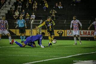 Jogadores em campo durante a partida desta noite. (Foto: Gustavo Ribeiro/Novorizontino) 