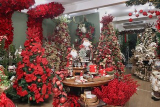 Decoração natalina exposta em loja de Campo Grande, no centro da Cidade. (Foto: Paulo Francis)