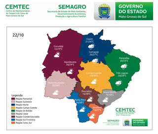 Previsão do tempo em outros municípios do Estado (Foto: Divulgação/Cemtec)