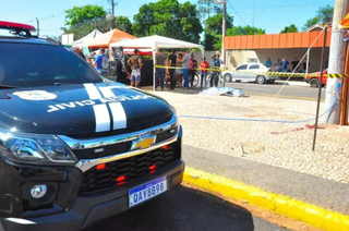 Local da morte, na Avenida Pantaneta, em Aquidauana (Foto: O Pantaneiro) 