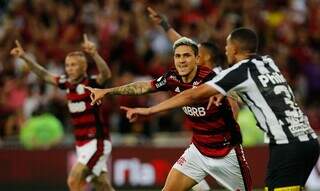 Pedro comemora gol polêmico marcado nesta terça-feira. (Foto: Gilvan de Souza/Flamengo)
