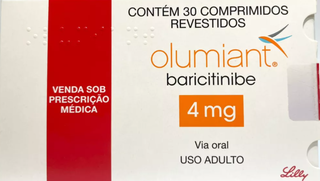 Caixa da única medicação autorizada no Brasil para o tratamento de pacientes hospitalizados com covid-19. (Foto: Divulgação/Lilly)