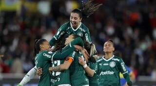 Comemoração do Palmeiras na final da Libertadores Feminina (Foto: CONMEBOL)