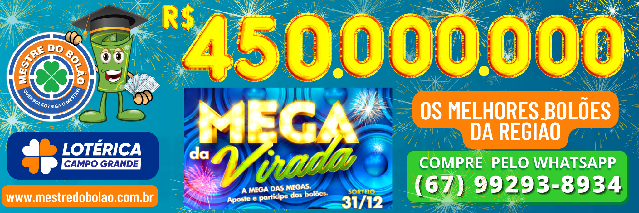 Prepare-se, está chegando a Mega da Virada com prêmio de R$ 450 Milhões -  Lotérica Campo Grande - Campo Grande News
