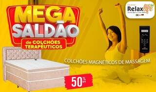 Mega Saldão Relax Life tem colchão massagem de 3.780 por 1.490