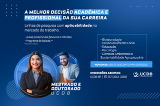 Programas de Mestrado e Doutorado da UCDB são referências no País pela qualidade e alta produtividade. (Foto: Divulgação)