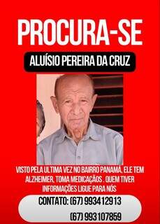 Fam&iacute;lia e amigos se mobilizam e montam grupo de buscas a idoso desaparecido