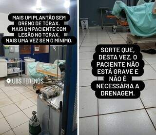 Postagem do médico sobre equipamento na UBS em Terenos. (Foto/Reprodução)