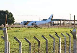 Aeronave da Presidência da República está na Base Aérea (Foto Paulo Francis/Campo Grande News)