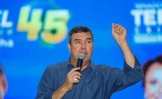 Eduardo Riedel (PSDB), durante campanha política neste ano. (Foto: Assessoria)