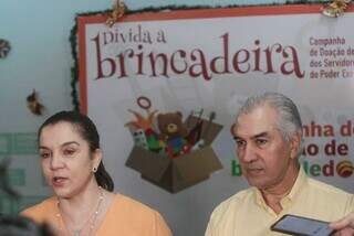 Primeira-dama Fátima Azambuja e o marido, o governador Reinaldo Azambuja. (Foto: Marcos Maluf)