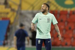 Craque Neymar durante preparação para estreia na Copa do Mundo (Foto: Lucas Figueiredo/CBF)