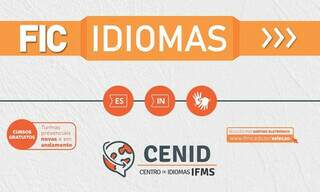 Folder de divulgação das inscrições para os cursos de idiomas do IFMS. (Foto: Divulgação)