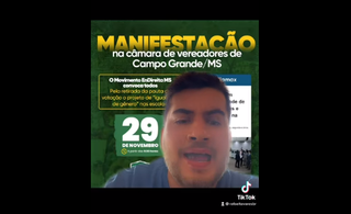 Imagem de vídeo publicado pelo deputado eleito Rafael Tavares (PRTB). (Imagem: Reprodução/Facebook)
