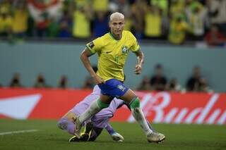 Camisa 9 do Brasil, Richarlison comemorando um gol (Foto: Lucas Figueiredo/CBF)