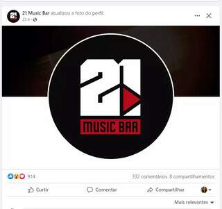 21 Music Bar atualizou foto do perfil e levantou suspeitas de reabertura. (Foto: Reprodução redes sociais)