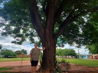 Guilhermina conta que árvore também foi deixada por Rubens e permanece forte até hoje. (Foto: Aletheya Alves)