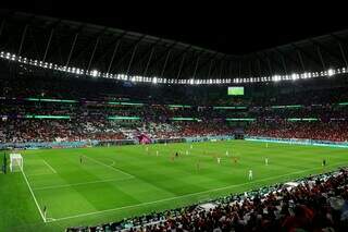 Estádio Lusail, em Doha, na partida entre Portugal e Suíça nas oitavas de final (Foto: Fifa)