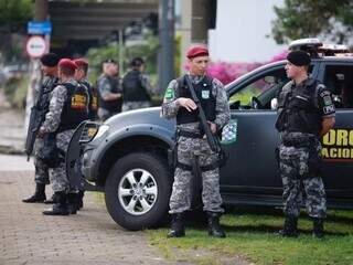 Agentes da Força Nacional empenhados na fronteira (Foto: Divulgação/Sejusp)