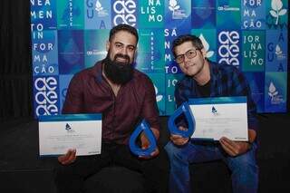 Marcos Maluf e Cleber Gellio, respectivamente, faturaram prêmios nas categorias de fotojornalismo e webjornalismo. (Foto: Alex Machado)