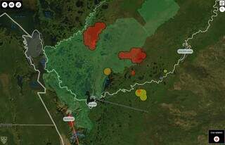 Imagens atualizadas em tempo real dos incêndios na região do Pantanal por conta do fogo de turfa. (Foto: IHP)
