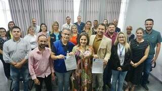 Prefeita de Campo Grande, Adriane Lopes, recebe equipe capacitada pela ANP (Foto: Divulgação/Prefeitura de Campo Grande)