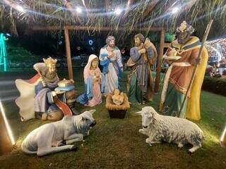 Presépio alusivo ao nascimento de Jesus. (Foto: Prefeitura de Terenos)