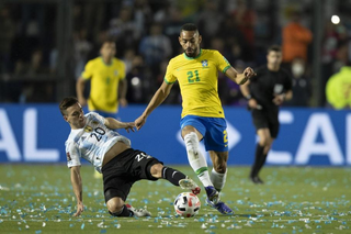 Matheus Cunha durante partida pelo Brasil. (Foto: Lucas Figueiredo/CBF)