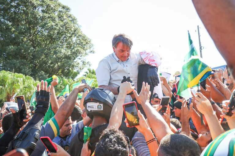 Bolsonaro em Campo Grande. (Foto: Henrique Kawaminami)
