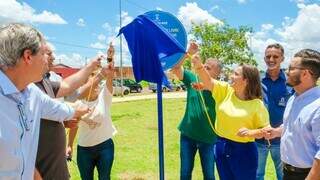 Prefeita Adriane Lopes durante entrega das obras. (Foto: Divulgação)