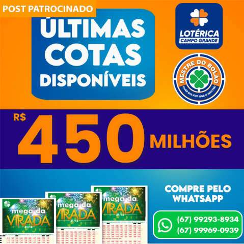 Últimas chances de concorrer a R$ 450 Milhões na Mega da Virada