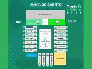 Mapa mostra disposição dos participantes do evento. (Foto: Divulgação)