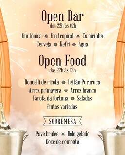 Open bar e open food, Réveillon do Eden Lounge é completo.